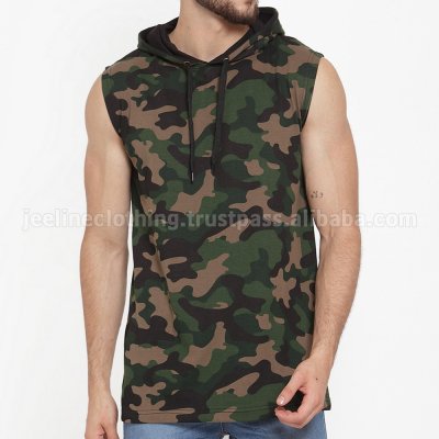 Camo Sleeveless Hoodies